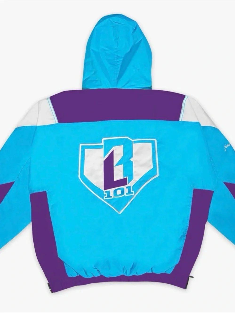 Kids Aqua & Purple Hooded Pullover Raincoat
